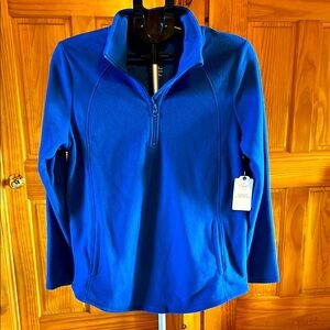 Blue Quarter-Zip Fleece Pullover
